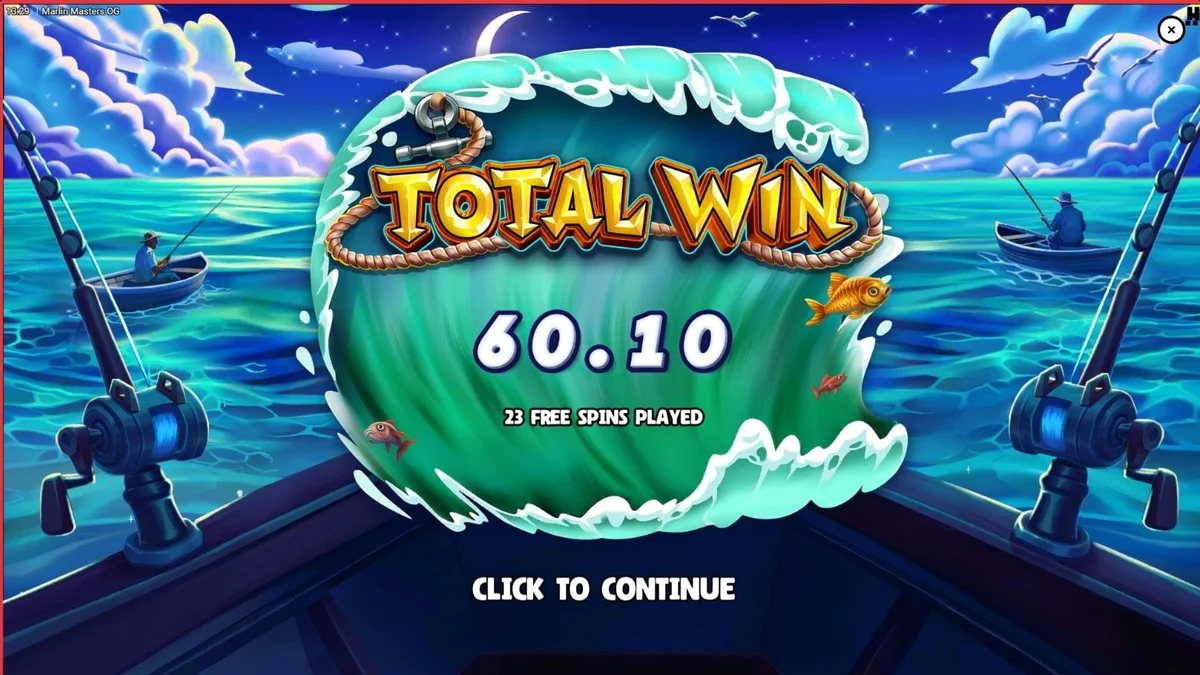 Tampilan visual slot Marlin Masters OG dengan tema memancing di laut
