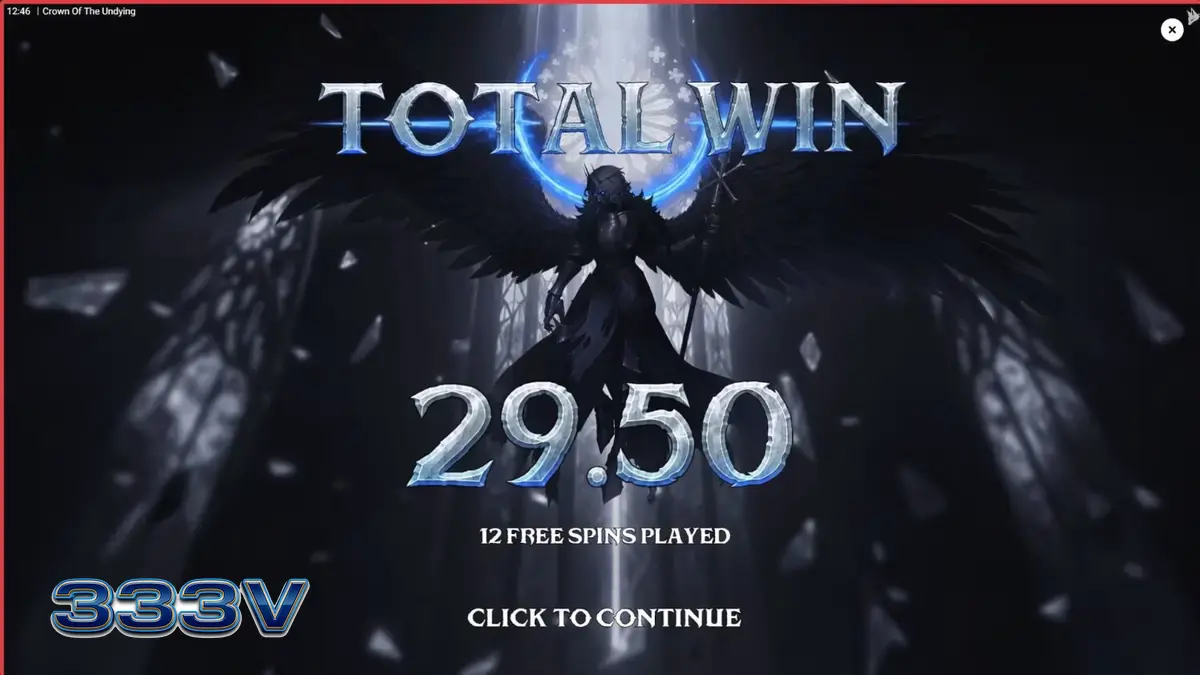 Tampilan visual slot Crown of the Undying dengan tema fantasi gelap dan elemen gotik di layar perangkat seluler.