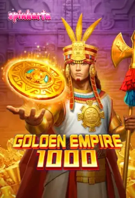 Tampilan visual slot Golden Empire 1000 dengan tema kuil kuno dan simbol emas